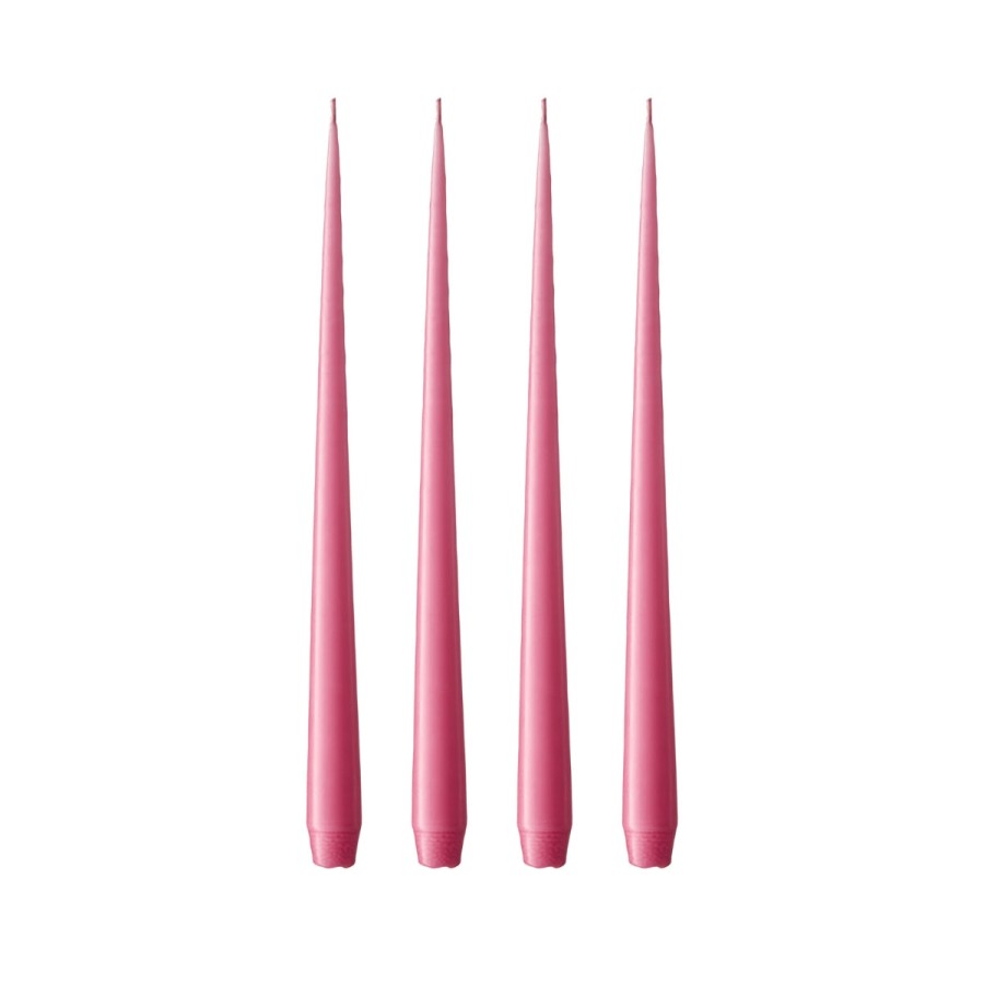 Bode Living Clear Pink Tapered Candles - Set Of 4 Dinner