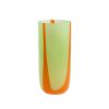 Bode Living Flow Longdrink Tumbler - Green With Orange Stripes Glassware